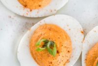 Smoky Red Pepper Deviled Eggs