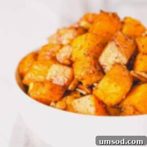 Caramelized Golden Butternut 10 A bowl of roasted butternut squash.