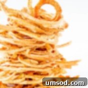 Baked Apple Strings in a rustic basket