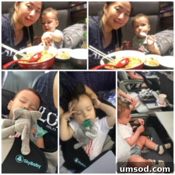 Grant, our adventurous eater, showing interest in ramen at Tokyo airport on the way home.