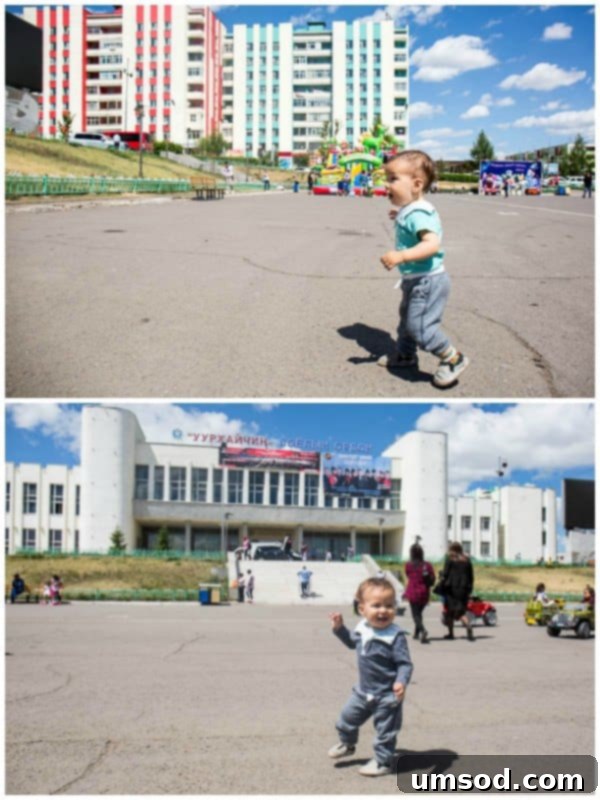 Grant exploring the vibrant streets and colorful architecture of my hometown, Erdenet, Mongolia.