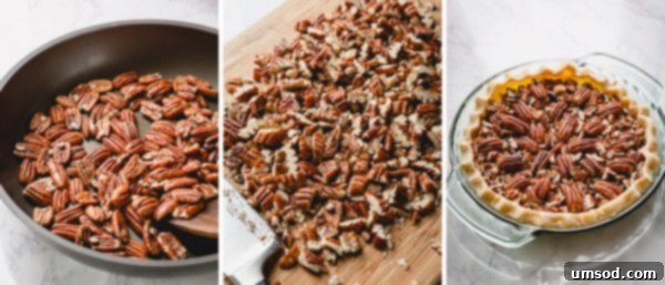Toasting pecans in a skillet