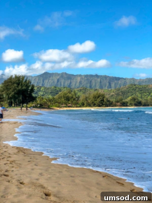 Toddler Friendly Kauai Exploring the Garden Isle 23 Waves crashing against the shore on a secluded Kauai beach