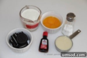 Combining heavy cream, condensed milk, vanilla extract, and salt in a saucepan for the ice cream base.