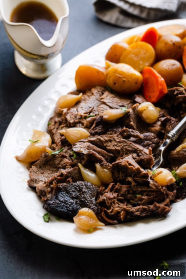 Tender Pot Roast 6 A classic pot roast recipe is perfect for Sunday dinners with enough for leftovers all week long. This recipe is a simple staple for your recipe box! #potroast #beef #chuckroast