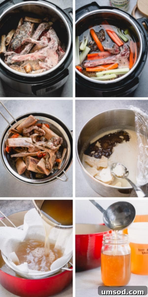 The Essential Guide to Beef Bone Broth 4 Close-up of golden beef bone broth with a rich brownish-orange color.