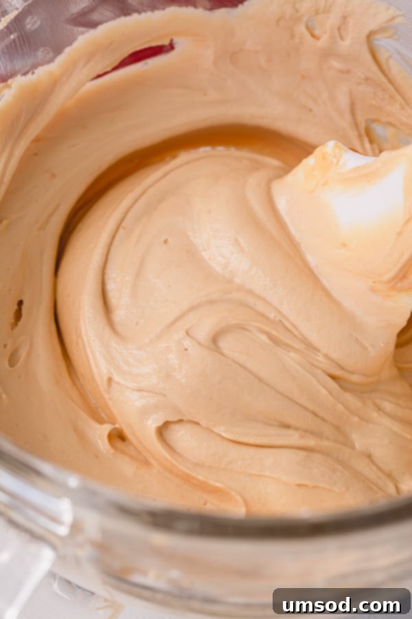 A beautifully frosted cupcake with light and fluffy salted caramel buttercream, ready for serving.