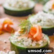 Smoked Salmon Cucumber Bites on a serving tray
