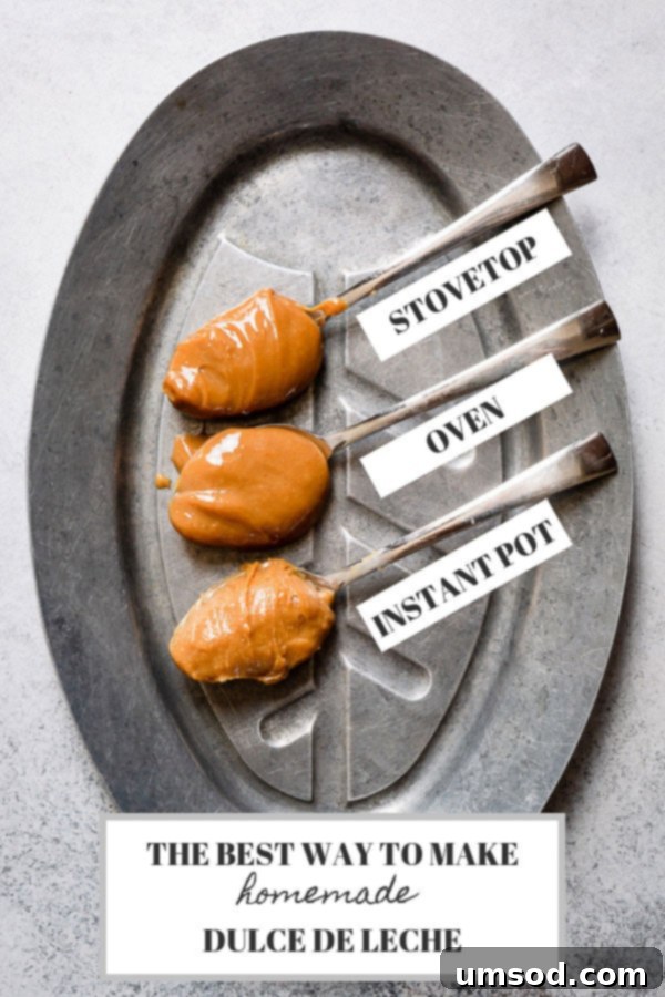 Side by side comparison of dulce de leche from different methods