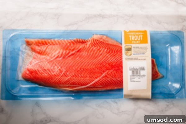 A beautifully cooked salmon fillet with fresh herbs, ready to be served.