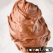 Another appetizing view of chocolate Swiss meringue buttercream