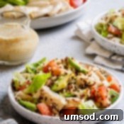 Freshly prepared chicken quinoa salad