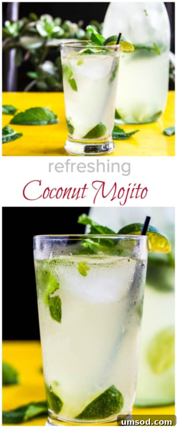 Try this refreshing coconut mojito this summer. This classic mojito with subtle coconut flavor is here for you to sip on all summer long.