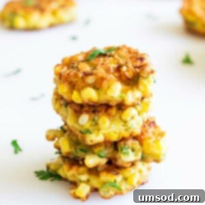 Golden Sweet Corn Bites 6 Mini Sweet Corn Fritters - Featured Recipe Image