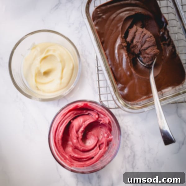 Chilled ganache, firm enough to scoop and demonstrate its texture.