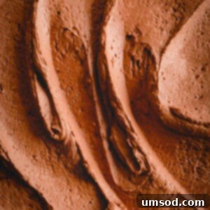 Decadent Chocolate Mousse 8 Close-up of the rich, airy, and glossy chocolate mousse frosting, ready to be piped.