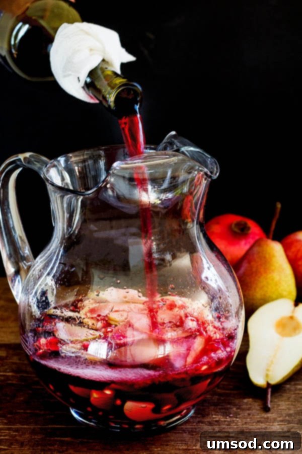 Autumn Harvest Sangria 4 Easy party drink! Infused with succulent fall fruits, this sangria is bright, crisp and slightly sweet.