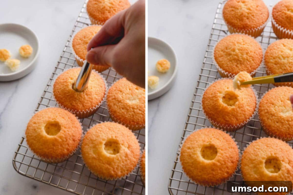 cupcakes with holes in the center.