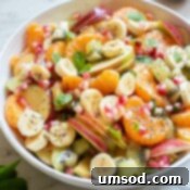 Fresh Fruit Medley 8 A bowl of fruit salad from a different angle.