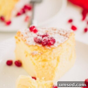 Effortless 3-Ingredient Souffle Cheesecake 6 Souffle cheesecake on a white plate