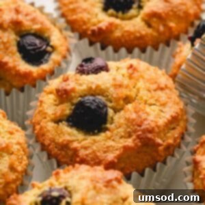 Tender Almond Flour Blueberry Muffins 16 Almond flour blueberry muffins topped with demerara sugar.
