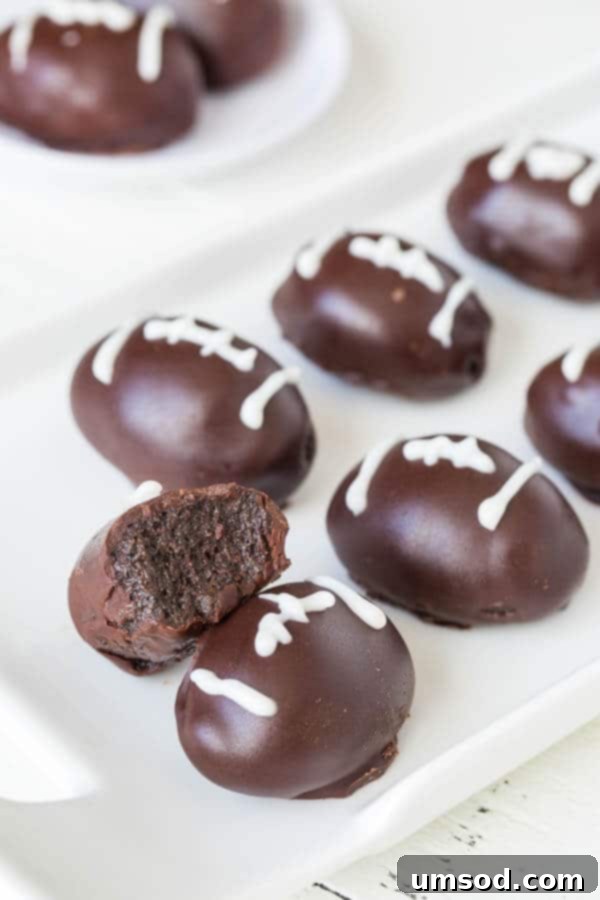 Gourmet Triple Chocolate Oreo Truffles 3 Delicious OREO cookie balls with a football theme, perfect for parties