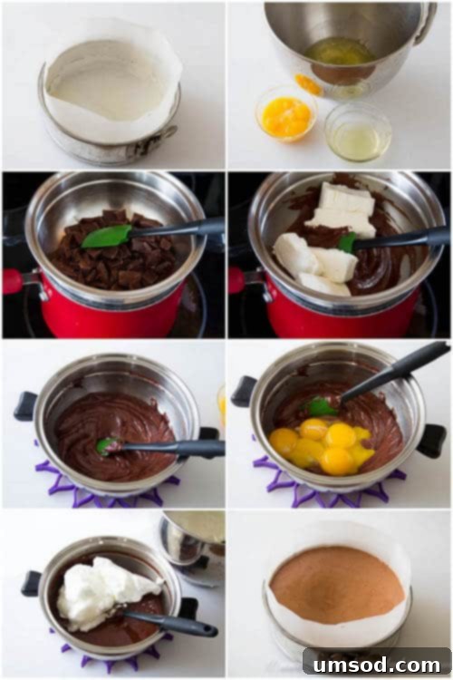 Chocolate Souffle Cheesecake recipe- step by step