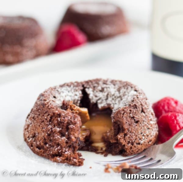 Gooey Caramel Lava Bites 5 Finished Mini Caramel Lava Cake plated beautifully, ready to be served, showcasing its tender exterior.