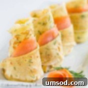Fresh dill sprigs used for garnishing smoked salmon crepes.