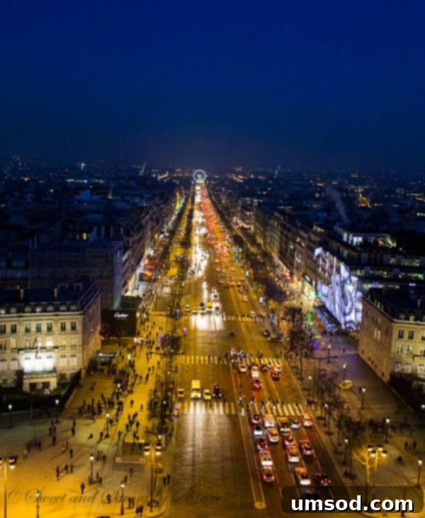Champs-Élysées from Arc de Triomphe at Sunset