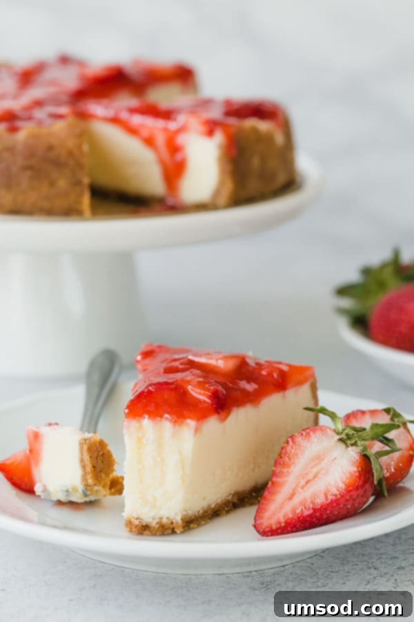A perfectly baked, golden-brown Instant Pot cheesecake, silking smooth and rich. Easy to make and perfectly customizable. #easycheesecake #instantpotdessert #instantpotcheesecake #cheesecake