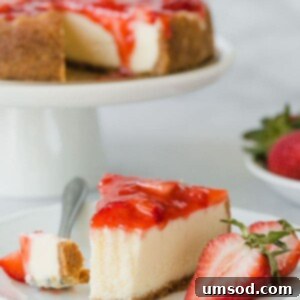Instant Pot Cheesecake with Strawberry Sauce - a perfect dessert.