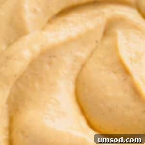 Close up view of homemade vanilla pudding.