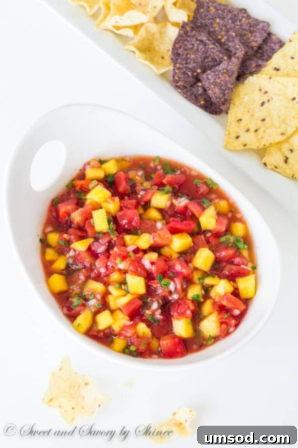 Vibrant and fresh mango salsa, perfect for summer entertaining and quick snacks