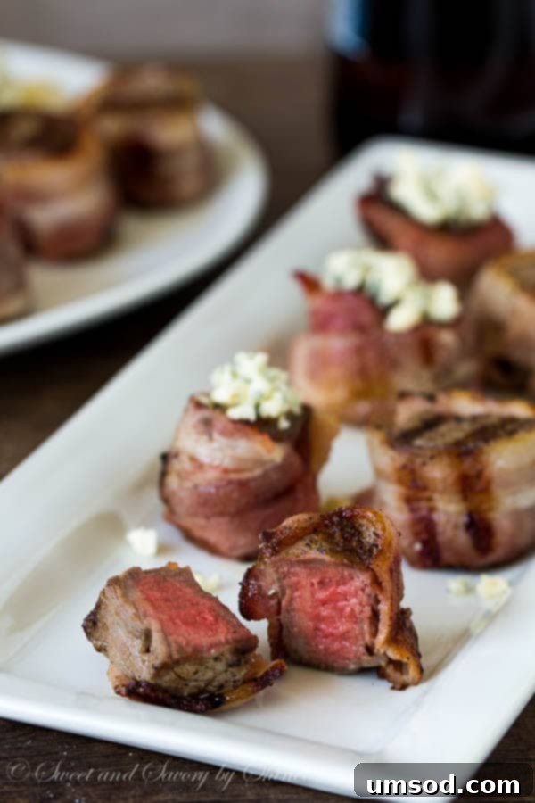 Elegant Filet Mignon Medallions 3 Close-up of raw bacon-wrapped mini filet mignons before cooking