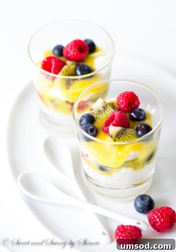 Simple yet sophisticated, this lemon Chantilly parfait is a great dessert to impress your dinner guests. Layers of fluffy Chantilly creme laced with tangy lemon curd and fresh fruits. You'll taste summer in every bite!
