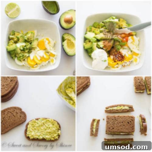 Chili-Kissed Avocado Egg Bites 4 Tea sandwiches- step by step photo tutorial