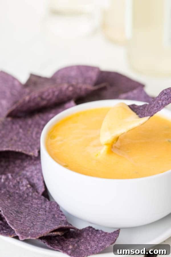 Silky smooth, rich and spicy, this cheddar cheese dip is addicting! Bring out the tortilla chips and dig in.