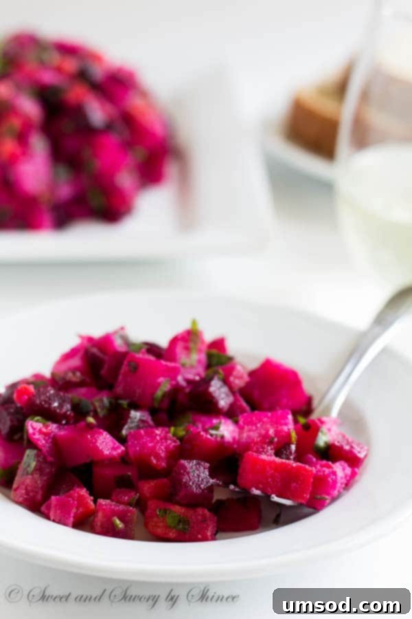 Vibrant Russian Vinaigrette 4 Classic Russian vinaigrette salad (Винегрет) with roasted beets, dressed in simple extra virgin olive oil. This vibrant root-vegetable salad is a healthy comfort food, perfect all year round!