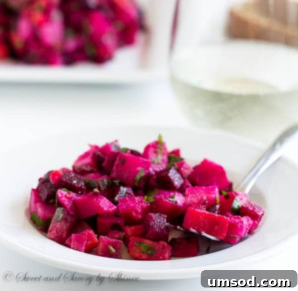 Vibrant Russian Vinaigrette 6 Classic Russian vinaigrette salad (Винегрет) with roasted beets, dressed in simple extra virgin olive oil. This vibrant root-vegetable salad is a healthy comfort food, perfect all year round!