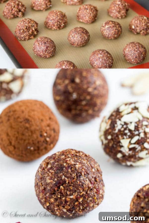 Medium cookie scoop shaping uniform almond energy balls