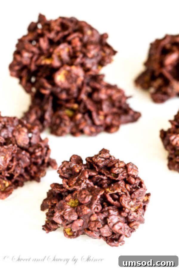 Close-up of orange infused chocolate crisps, showcasing their crispy texture.