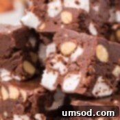 slices of rocky road fudge