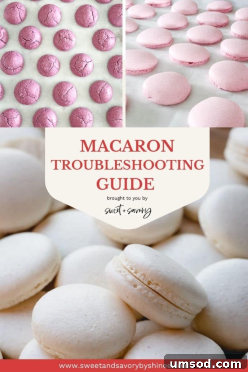 Decoding Macaron Dilemmas 2 A selection of perfectly baked macarons, showcasing smooth shells and ruffled feet.