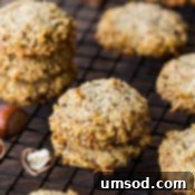 Tropical Hazelnut Treats 7 A small image of a Hazelnut Coconut Cookie, emphasizing its appealing texture.