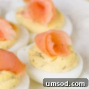 Plate of Smoked Salmon Deviled Eggs