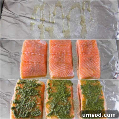 Unlock the Secret to Perfect Baked Salmon 5 Serving of baked pesto salmon with a side of fried rice, garnished with lemon wedges.