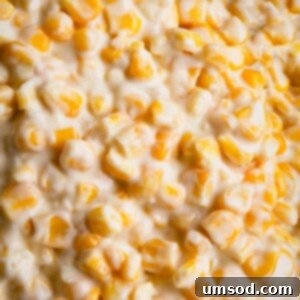 close up of creamed corn