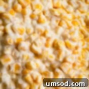 close up of creamed corn