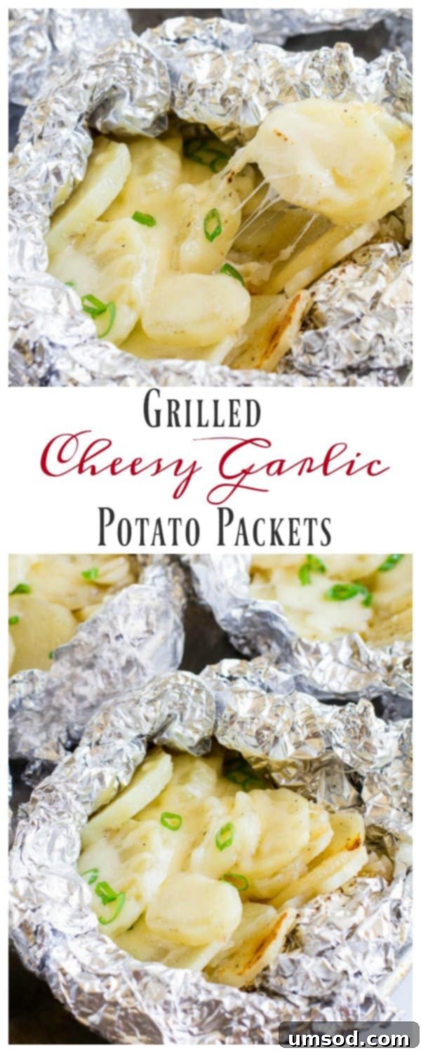 Grilled Garlic-Cheese Potato Bundles 6 You're gonna love these individual potato packets loaded with roasted garlic and ooey gooey cheese. Because these are convenient, easy and absolutely tasty! One secret ingredient takes these potatoes from good to great.